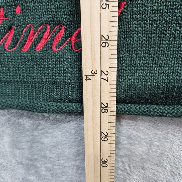 Vtg Quacker Factory Sweater Womens 1X Green Christmas So Many Cookies Santa - Picture 9 of 9